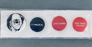 It's Immaterial "Life's Hard And Then You Die" 1987 Promo button pin badge NOS - Picture 1 of 6