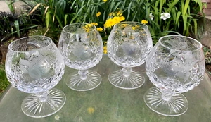 4 X ROYAL BRIERLEY HILL BALOON GRAPE & VINE CRYSTAL GLASSES 4 & 1/2 INCH - Picture 1 of 4