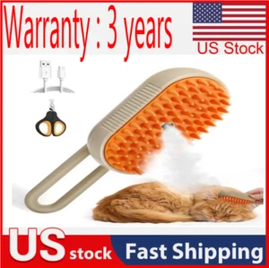 Cat Steam Brush Steamy Dog Brush 3 in 1 Electric Spray Massage Pet Grooming USA - Picture 1 of 15
