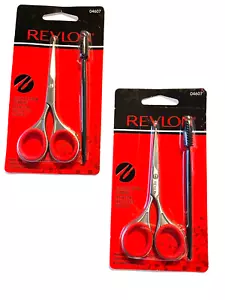 Set 2 Revlon Brow Shaping Scissor & Brush Trimm Kit Präzises Augenbrauen Trimmen - Bild 1 von 6