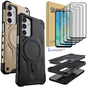 Für Samsung Galaxy A16 5G Magnet Hybrid Hülle Robust Cover / Hartglas - Bild 1 von 28