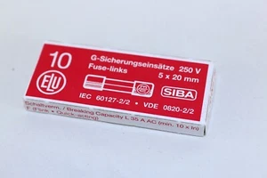 SIBA 10x G-Sicherungseinsatz 250V 3,15A 5x20mm flink quick fuse Glas #7000134 - Picture 1 of 4