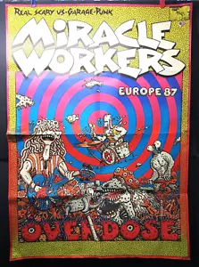 Vintage Punkrock MIRACLE WORKERS Overdose EUROPA 1987 KONZERT TOUR POSTER - Bild 1 von 5