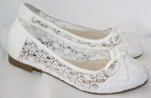 Damen Brautschuhe Ballerina mit spitze weiss 6-81 - Bild 1 von 2