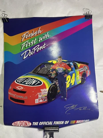 vintage 1990s finish first with du pont nascar Jeff Gordon promo poster Cover