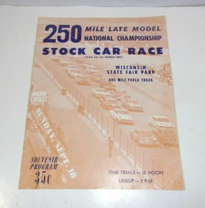 1958 - 1959 250 Mile Late Model National Championship Stock Car Race Program - Picture 1 of 6