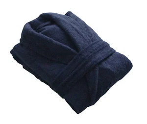 Mens Boys Navy Blue Bathrobe Bath Robe Small Turkish Cotton Terry Towelling - Picture 1 of 1