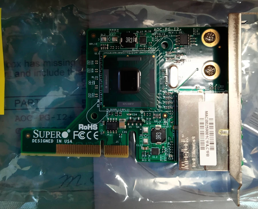 Tarjeta de red Supermicro AOC-PG-I2+ 1Gb Dual Port Network Card PCIe - Immagine 1 di 1
