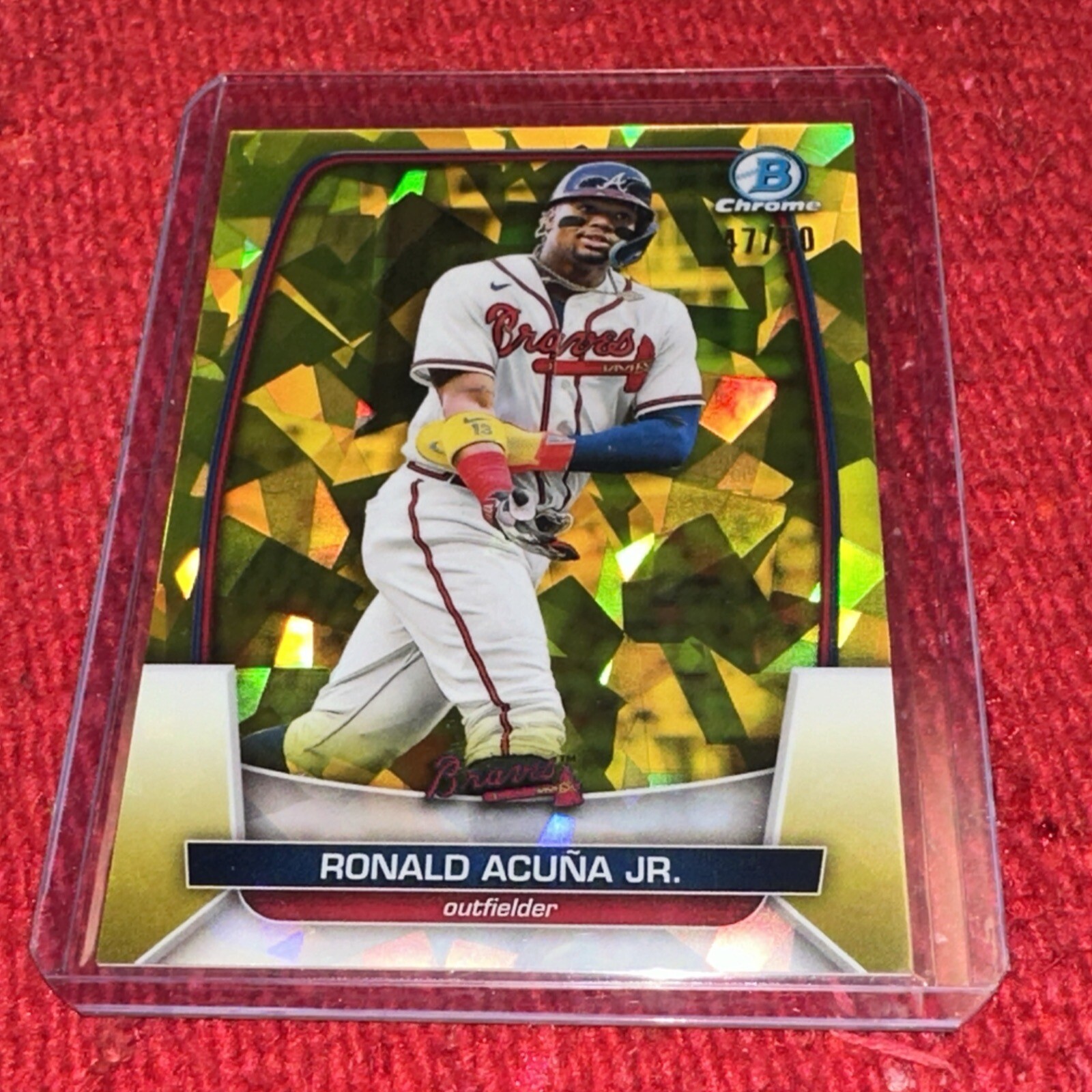 2023 Bowman Chrome Sapphire Ronald Acuna Jr. Gold /50 Braves #93
