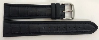 0 7/8 pulgadas Di-Modelo Relojes Pulsera Azul Oscuro Cocodrilo Repujado Foto 1 de 2