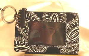 Vera Bradley's ZIP ID CASE in BLANCO BOUQUET Pattern, Black Lining 3" x 5" NWT - Picture 1 of 7