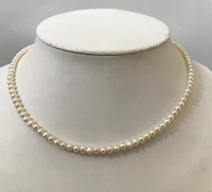 NEW..Cultured Pearl 6mm with 14K Gold Clasp..18 inches..Orig Cost $250. - Picture 1 of 3