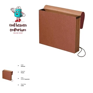 Redrope Expanding File Wallet, Flap and Cord Closure, 3-1/2" Expansion, Lette... - Picture 1 of 3