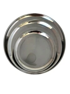 Stainless Steel Round Thali / Tray/ Plate, Serving Dish, Indian Cuisine - Picture 1 of 7