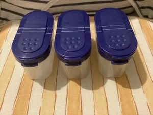Tupperware Gewürz Zwerge, Gewürzzwerge mit blauem Deckel, 3 Stück - Bild 1 von 3