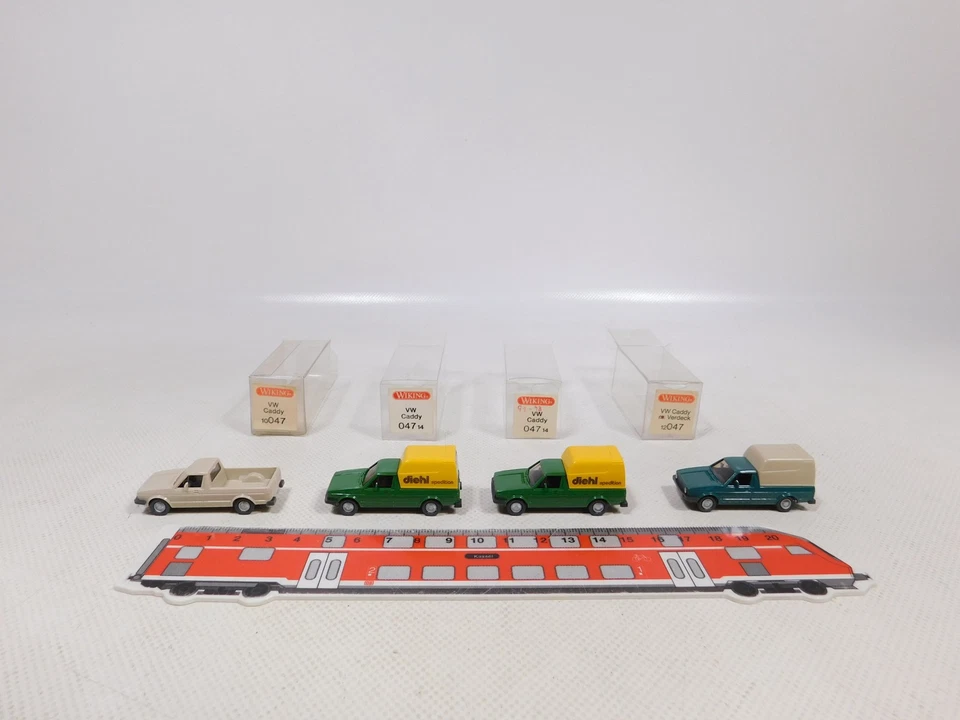 4x wiking H0 1:87 Modello VW Caddy 047 14 Diehl 12 047 10 047 Mint + Box # - Immagine 1 di 4