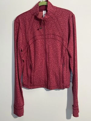 NUEVO CON ETIQUETAS Talla 14 Lululemon Define Chaqueta Recortada Nulu LDRM Leopardo Margarita Desierto Rojo Foto 1 de 4