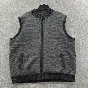 Pendleton Vest Mens 2XL Gray Washable Wool Full Zip Knit Pockets Lined Ribbed - Picture 1 of 8