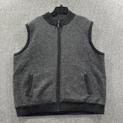 Pendleton Vest Mens 2XL Gray Washable Wool Full Zip Knit Pockets Lined Ribbed - Image 1 of 4