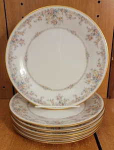Noritake Ivory GALLERY Salad plate set of 6, 8 1/8, 7246, Floral, Excellent - Picture 1 of 12