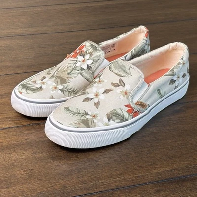 Womens Keds Jump Kick Tan Tropical Slip On Style # WF64967-  Size 7.5 - Image 1 of 4