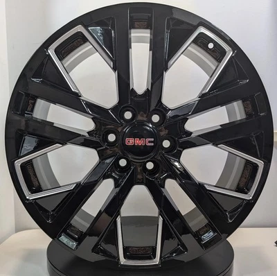 26 Black Wheels Rims SET4️⃣ fits GMC Sierra 1500 Yukon SLT Denali XL 6x139.7 - Imagem 1 de 4