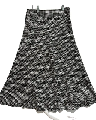 Falda East 5th Negra Pata de Gallo Cuadros Larga Midi Línea A Talla 10 Trabajo Académico Glamour Foto 1 de 4
