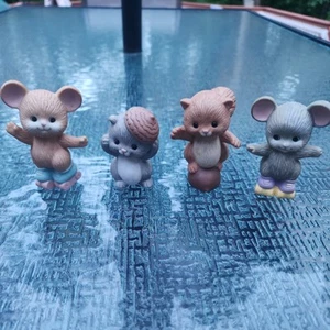 Avon 1992 Sammlerstücke Keramik Tiere Figuren Mäuse Katzen Set 5 Schmuckstücke - Bild 1 von 15