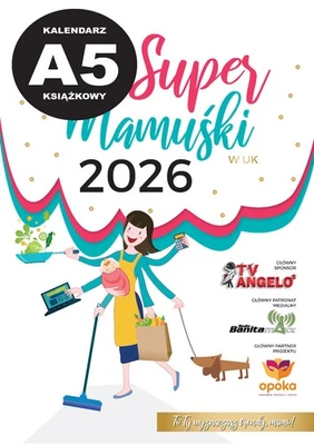 KALENDARZ SUPER MAMUŚKI W UK 2026 KSIĄŻKOWY ROZMIAR A5 POLISH BOOK CALENDAR 2026 - Image 1 of 4