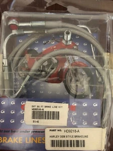 HD9218-A GOODRIDGE HARLEY STYLE DOT STAINLESS BRAIDED BRAKE LINE 91-92 FXDB - Foto 1 di 1