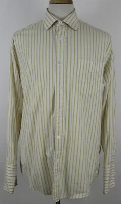 Faconnable Men's Button Front Dress Shirt Yellow Color Sz 6 17L French cuffs - Image 1 of 4