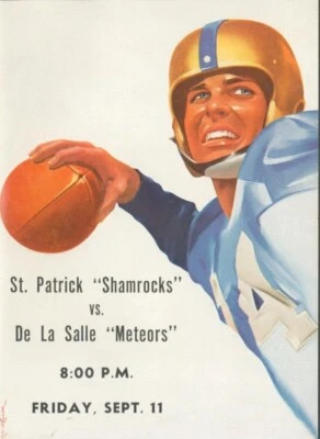 CHICAGO-ST PATRICK SHAMROCKS vs DE LA SALLE METEORS~1966 FOOTBALL PROGRAM - Image 1 of 3