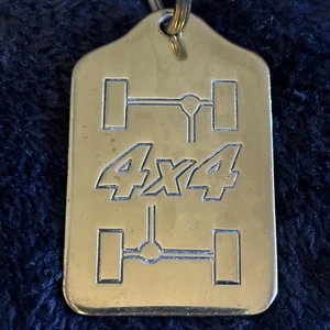 Vintage "4X4" Logo Solid Brass Keychain Key Ring TRUCK Off-Road Ford Chevy Dodge - Bild 1 von 5