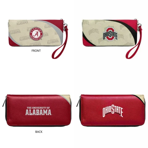 NCAA Licensed Women's Curve Zip Organizer Wallet Wristlet Purse - CHOOSE TEAM Cover