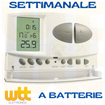 AVIDSEN CRONOTERMOSTATO DIGITALE TERMOSTATO DISPLAY A BATTERIE DA MURO PROGRAMMATORE