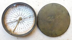 NO RESERVE c1830 Georgian Abraham & Co Liverpool Pocket Compass Vintage Antique