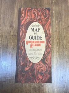 Delta Airlines Brochure Map & Guide Underground Atlanta Georgia - Picture 1 of 6