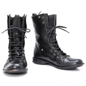 Y's Layered Leather Boots Size 4 (US About 6.5)(K-123942) - Picture 1 of 12