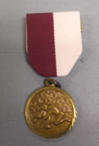 action WRESTLING gold medal trophy award pin maroon/white - Picture 1 of 1
