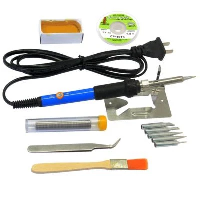 AideTek 60W 110V Adjustable Soldering Iron Kit 12-in-1 Welding Tool Kit SPB0 USA