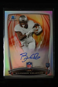 Bowman #32 Brandon Coleman 2014 refractor cromado automático Rutgers Knights casi nuevo-como nuevo - Imagen 1 de 2