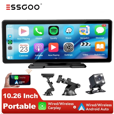 Apple Carplay Android Auto Autoradio Bluetooth Tragbarer Desktop Monitor +Kamera - Bild 1 von 4