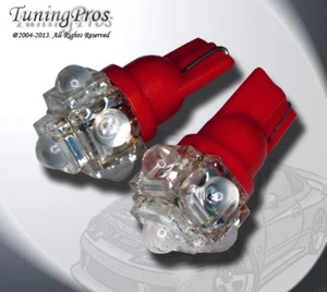 (1 Pair) Set of 2 pcs Step Light T10 5 Flux Red LED Light Bulb 2825 158 194 - Picture 1 of 3