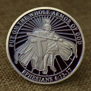 100PCS Ephesians Put On The Whole Armor of God Christian Challenge Coin - Picture 1 of 4