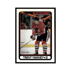 Trent Yawney 1990 O-Pee-Chee #297 Chicago Blackhawks Hockey Card EX - Picture 1 of 3