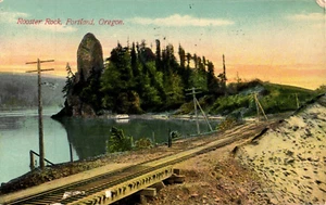 Columbia River Oregon Rooster Rock Portland, Oregon 1911 Railway Postcard - Picture 1 of 2