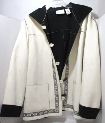 Chaqueta para mujer Alfred Dunner talla 14 invierno blanca imitación gamuza cierre de palanca cálida Foto 1 de 4