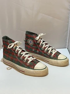 Vintage Converse Chuck Taylor All Star Plaid Christmas With Jingle Bells Size: 4 - Picture 1 of 10
