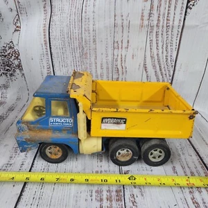 Vintage 13" Structo by ERTL pressed steel blue & yellow dump truck parts/repair - Picture 1 of 13