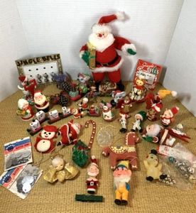 Lot 39+ Vtg IMPERFECT Kitsch Retro Christmas Items Ornaments For Crafting Use - Picture 1 of 20